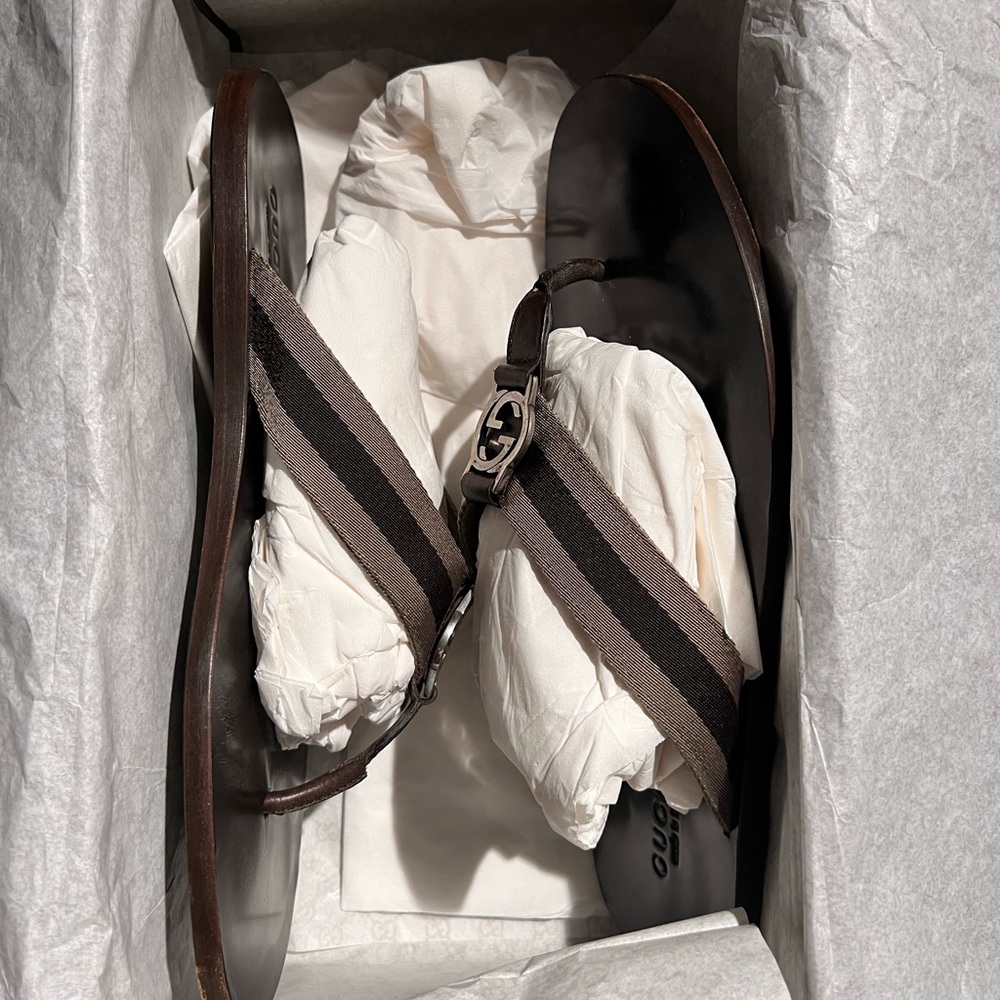 Gucci Cereal Cocoa Thong Sandal Size 10